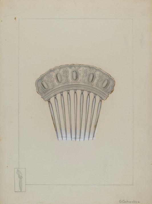 Comb by Erwin Schwabe (American, active c. 1935), 16X12"(A3)Poster Print