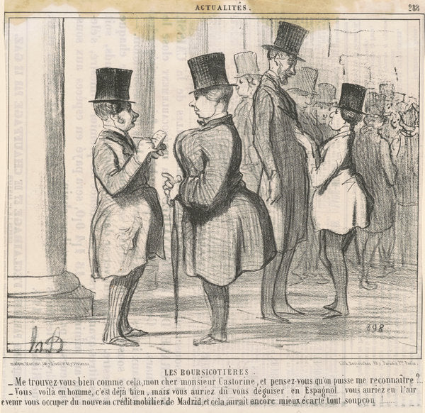 Les boursicotières. Me trouvez-vous bien ... by Honoré Daumier (French, 1808 - 1879), 16X12"(A3)Poster Print