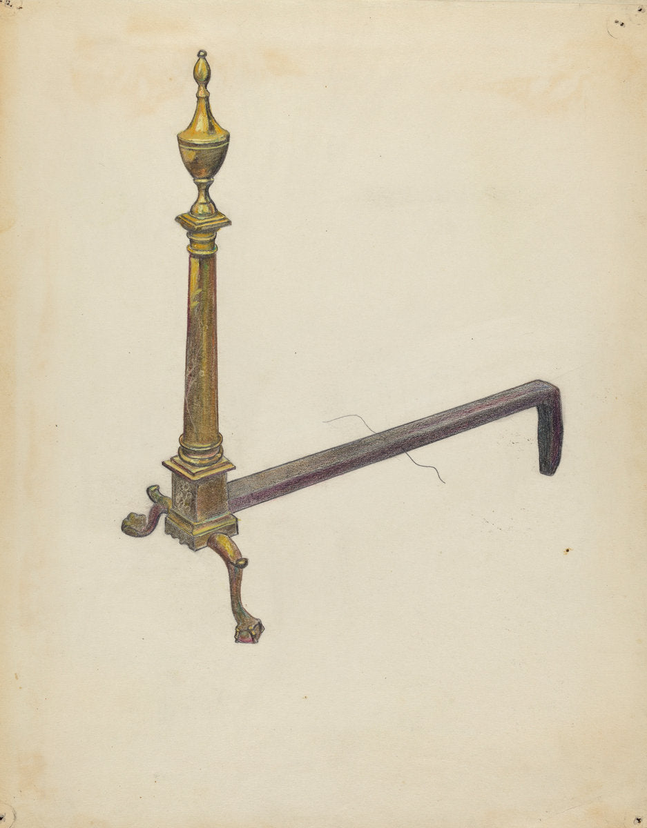 Andiron by Max Schwartz (American, active c. 1935), 16X12"(A3)Poster Print