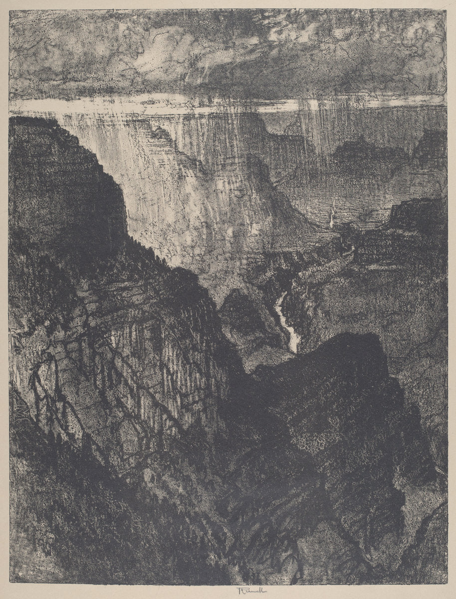 Storm in the Grand Canyon by Joseph Pennell (American, 1857 - 1926), 16X12"(A3)Poster Print
