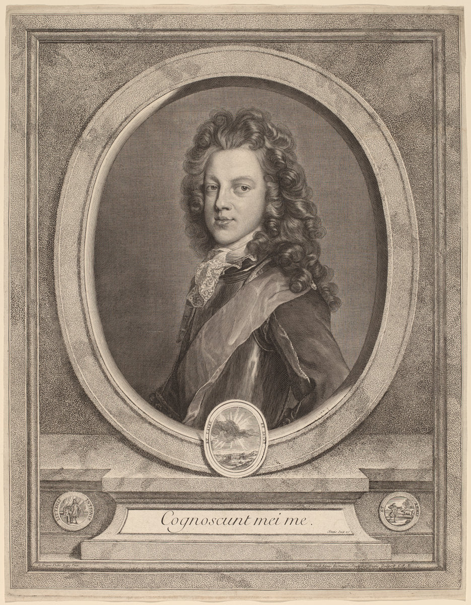 James III, Prince of Wales by Gerard Edelinck after François de Troy (Flemish, 1640 - 1707), 16X12"(A3)Poster Print