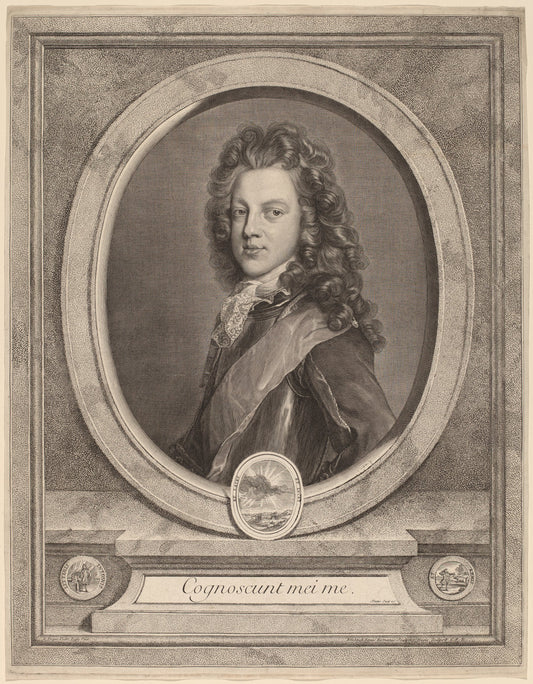 James III, Prince of Wales by Gerard Edelinck after François de Troy (Flemish, 1640 - 1707), 16X12"(A3)Poster Print