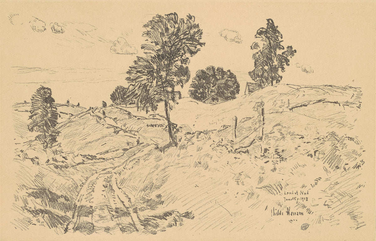 Landscape, Land of Nod by Childe Hassam (American, 1859 - 1935), 16X12"(A3)Poster Print