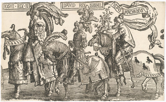 Joshua, David, Judas Maccabees by Lucas van Leyden (Netherlandish, 1489/1494 - 1533), 16X12"(A3)Poster Print