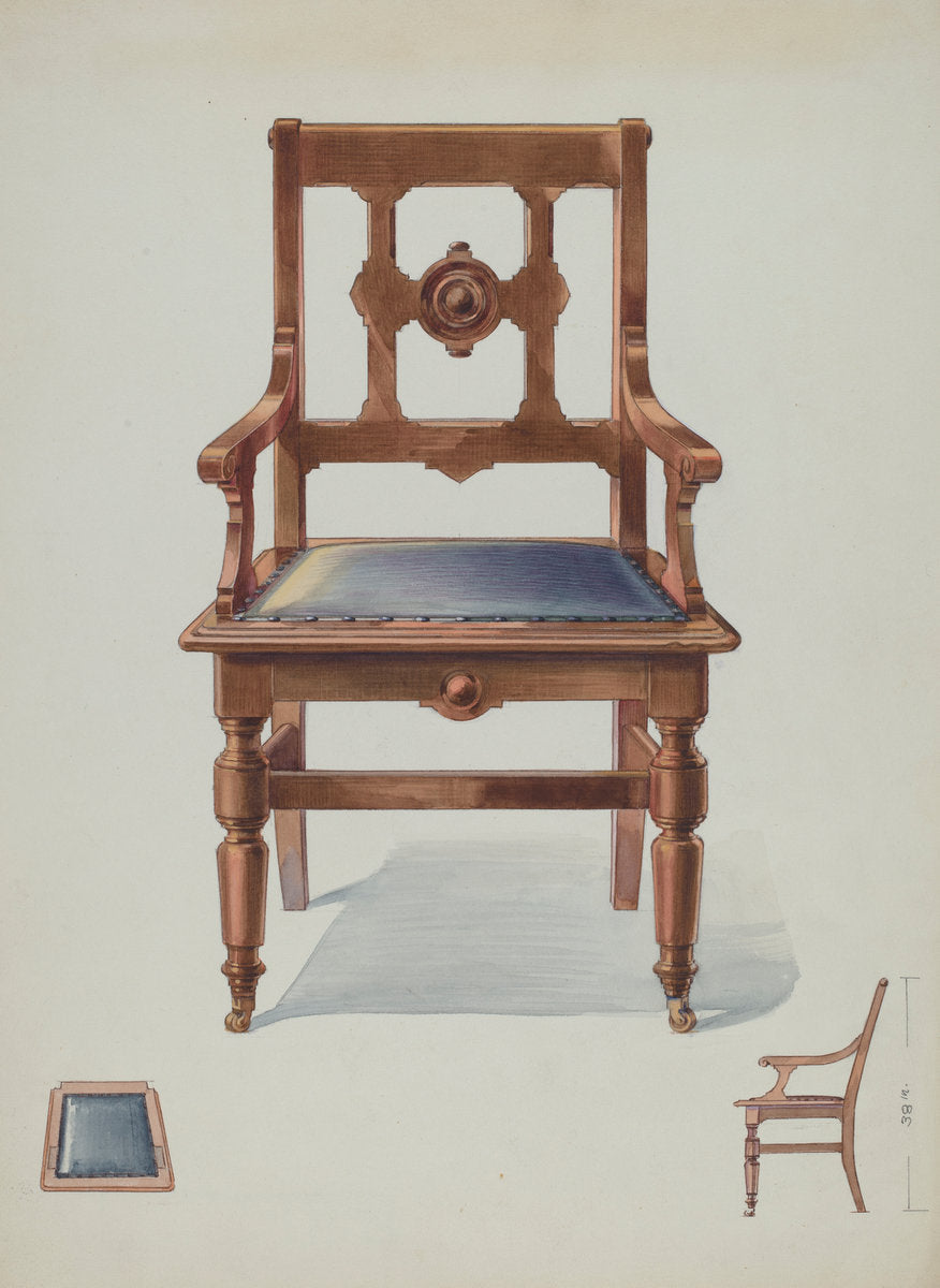 Chair by George Kirschner (American, active c. 1935), 16X12"(A3)Poster Print
