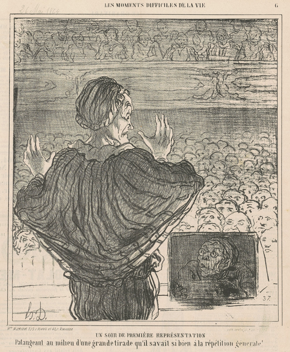 Un soir de première représentation by Honoré Daumier (French, 1808 - 1879), 16X12"(A3)Poster Print