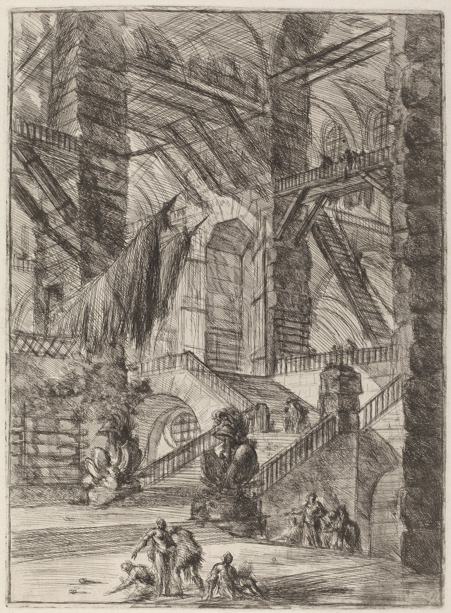 The Staircase with Trophies by Giovanni Battista Piranesi (Italian, 1720 - 1778), 16X12"(A3)Poster Print