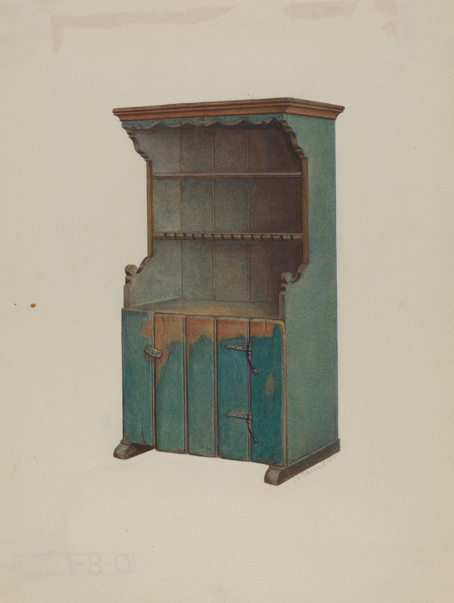 Pa. German Dresser by Austin L. Davison (American, active c. 1935), 16X12"(A3)Poster Print