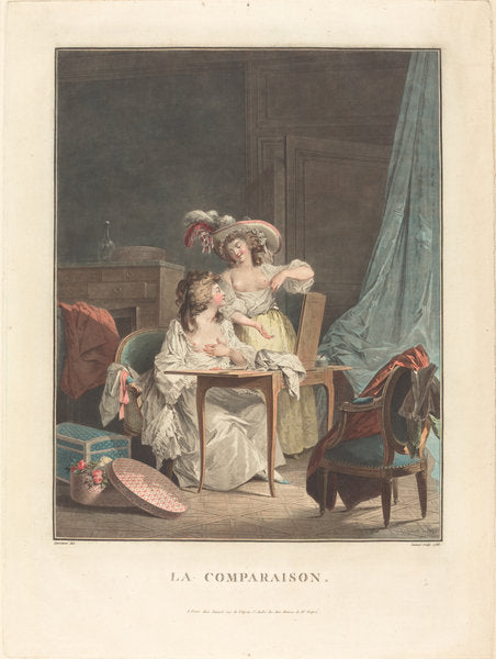 La Comparaison by Jean-François Janinet after Nicolas Lavreince (French, 1752 - 1814), 16X12"(A3)Poster Print
