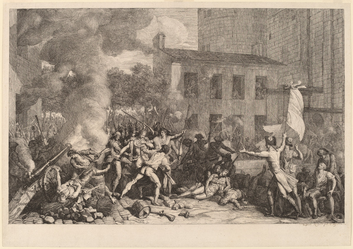 Prise de la Bastille, le 14 Juillet 1789 by Charles Thévenin (French, 1764 - 1838), 16X12"(A3)Poster Print