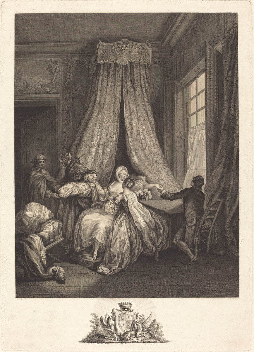 Le fruit de l'amour secret by François Voyez after Pierre-Antoine Baudouin (French, 1746 - 1805), 16X12"(A3)Poster Print