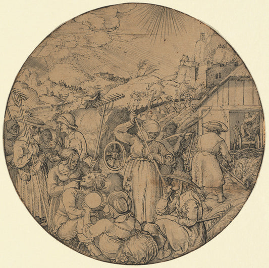 The Hay Harvest (June) by Jorg Breu I (German, c. 1480 - 1537), 16X12"(A3)Poster Print