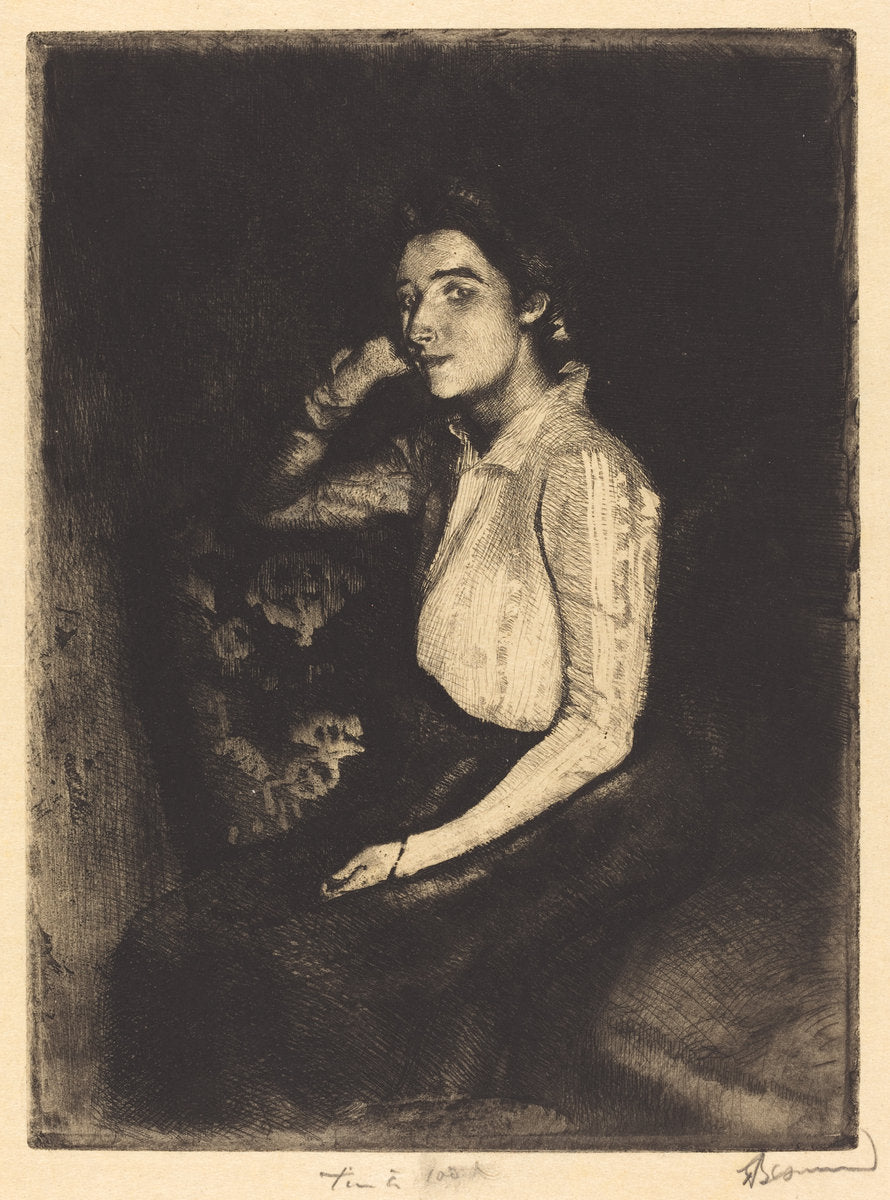 La Biarrote by Albert Besnard (French, 1849 - 1934), 16X12"(A3)Poster Print