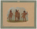 Three Zurumati Indians by George Catlin (American, 1796 - 1872), 16X12"(A3)Poster Print