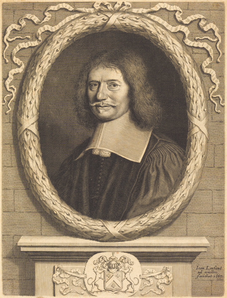 Portrait of an Unknown Gentleman by Jean Lenfant (French, c. 1615 - 1674), 16X12"(A3)Poster Print