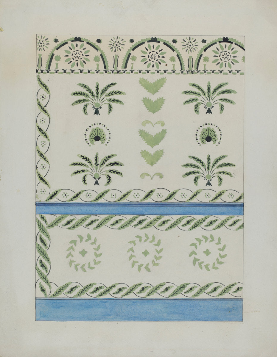Stencilled Wall Decoration by Ray Holden (American, active c. 1935), 16X12"(A3)Poster Print