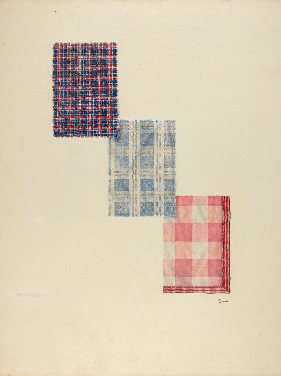 Zoar Plaids by Jerry Guinta (American, active c. 1935), 16X12"(A3)Poster Print