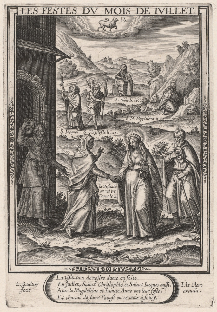 Les Festes du mois de Juillet (July: The Visitation) by Léonard Gaultier (French, 1561 - 1641), 16X12"(A3)Poster Print