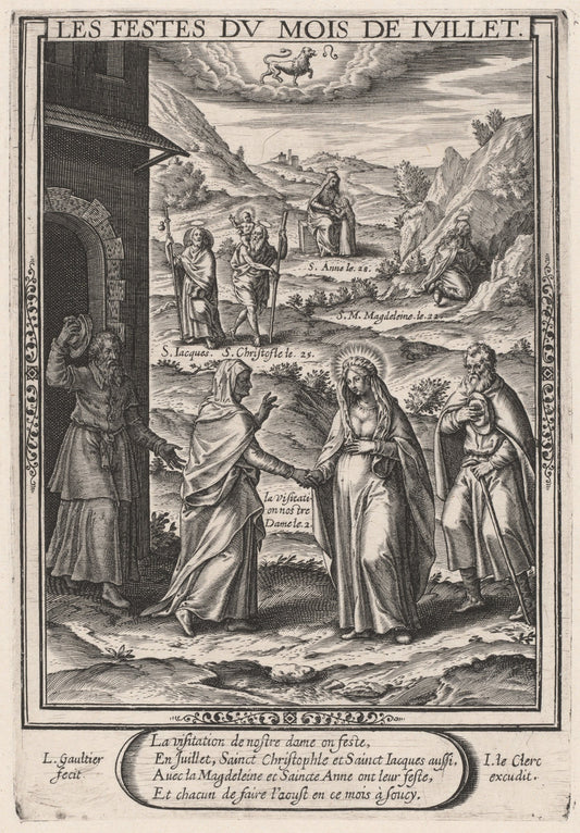 Les Festes du mois de Juillet (July: The Visitation) by Léonard Gaultier (French, 1561 - 1641), 16X12"(A3)Poster Print