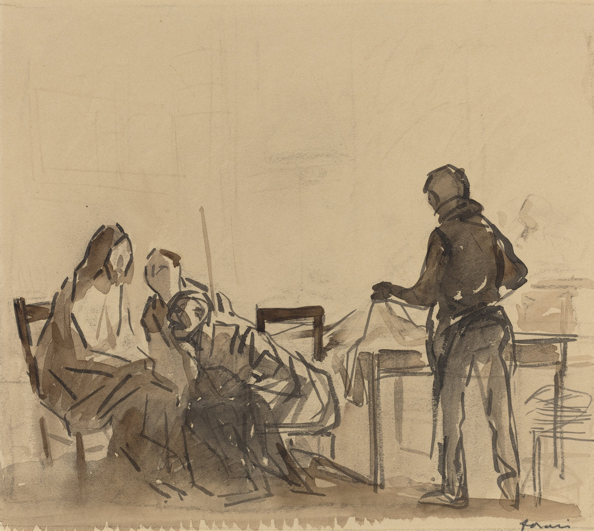Before the Repast at Emmaus by Jean-Louis Forain (French, 1852 - 1931), 16X12"(A3)Poster Print