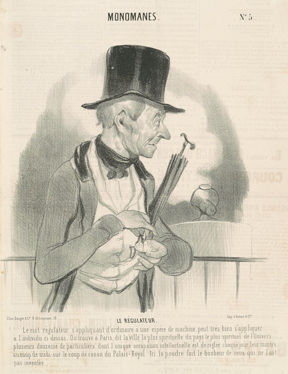 Le regulateur by Honoré Daumier (French, 1808 - 1879), 16X12"(A3)Poster Print
