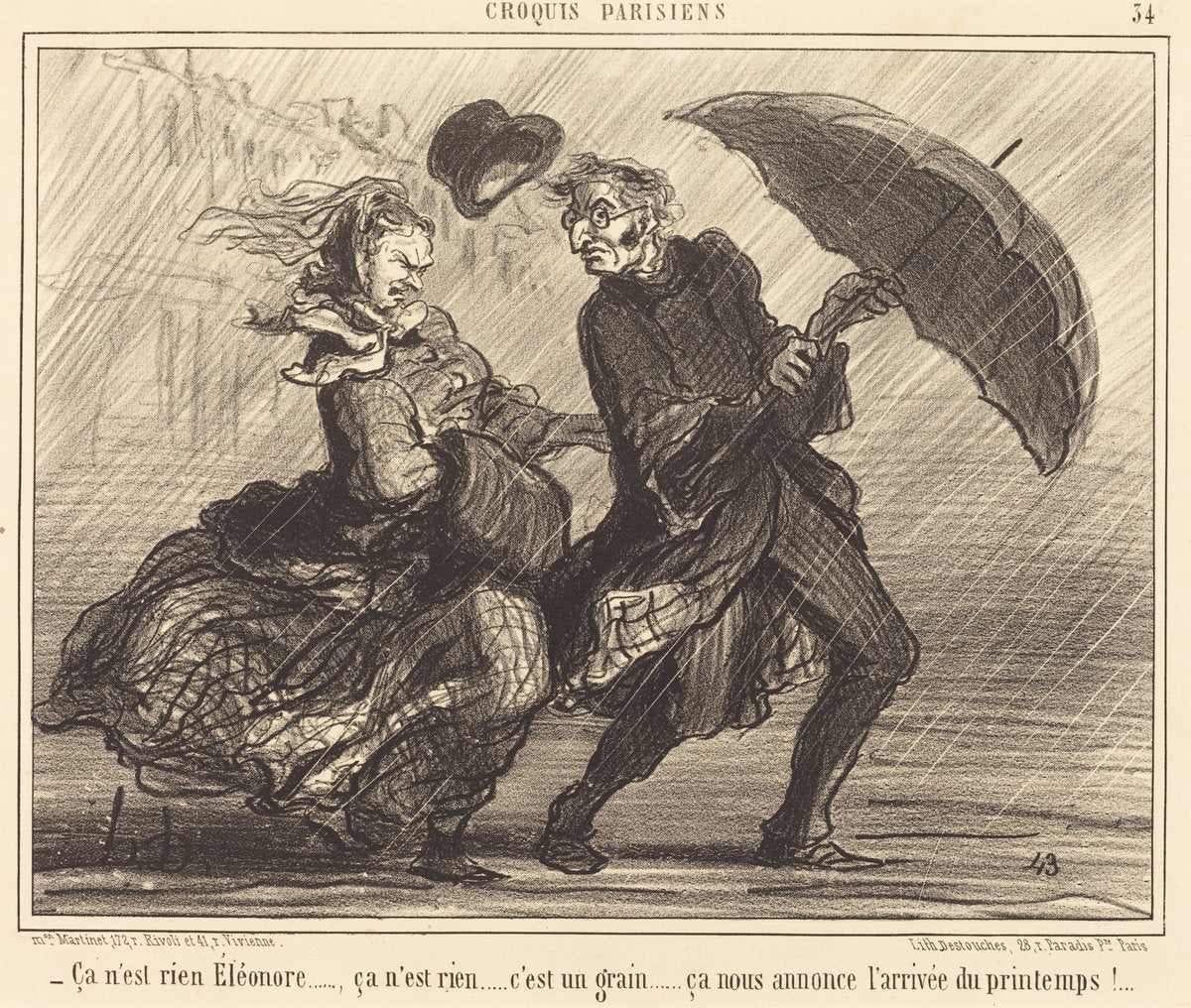 ça n'est rien Éléonore...ca n'est rien... by Honoré Daumier (French, 1808 - 1879), 16X12"(A3)Poster Print