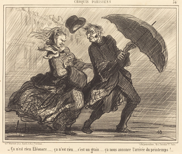 ça n'est rien Éléonore...ca n'est rien... by Honoré Daumier (French, 1808 - 1879), 16X12