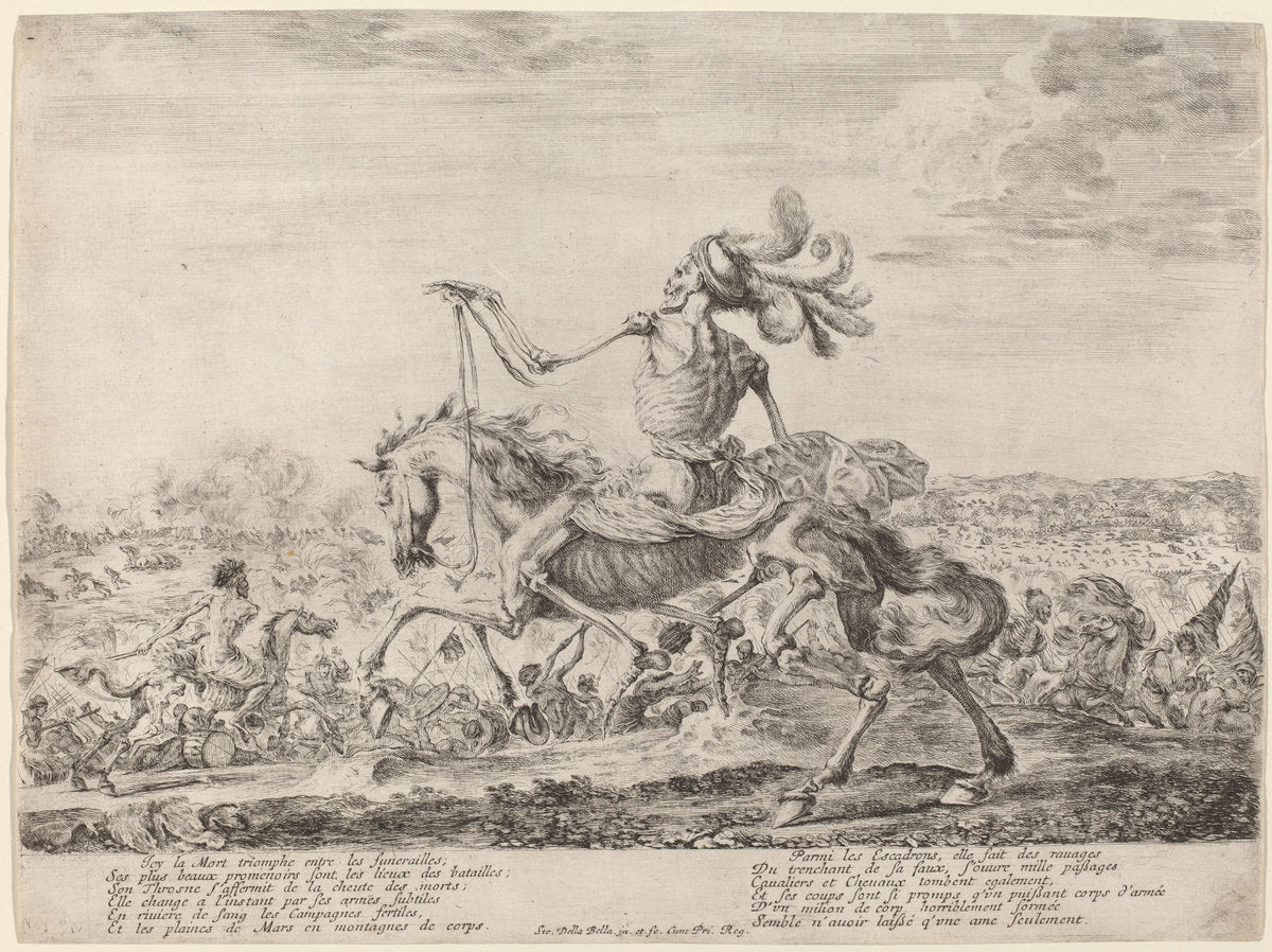 La Mort sur un champ de bataille [Death on a Battlefield] by Stefano Della Bella (Italian, 1610 - 1664), 16X12"(A3)Poster Print