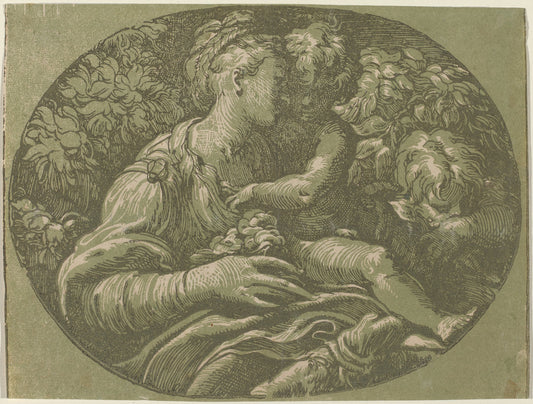 The Virgin with the Rose by Antonio da Trento after Parmigianino (Italian, c. 1508 - 1550 or after), 16X12"(A3)Poster Print
