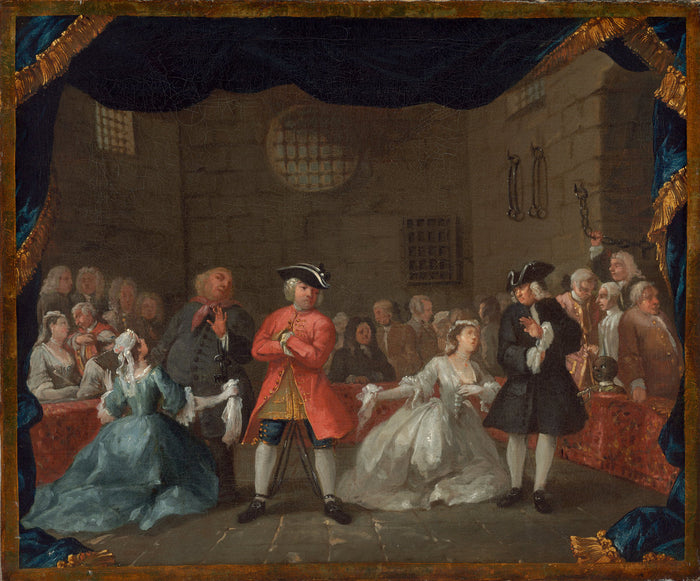 A Scene from The Beggar's Opera by William Hogarth (English, 1697 - 1764), 16X12