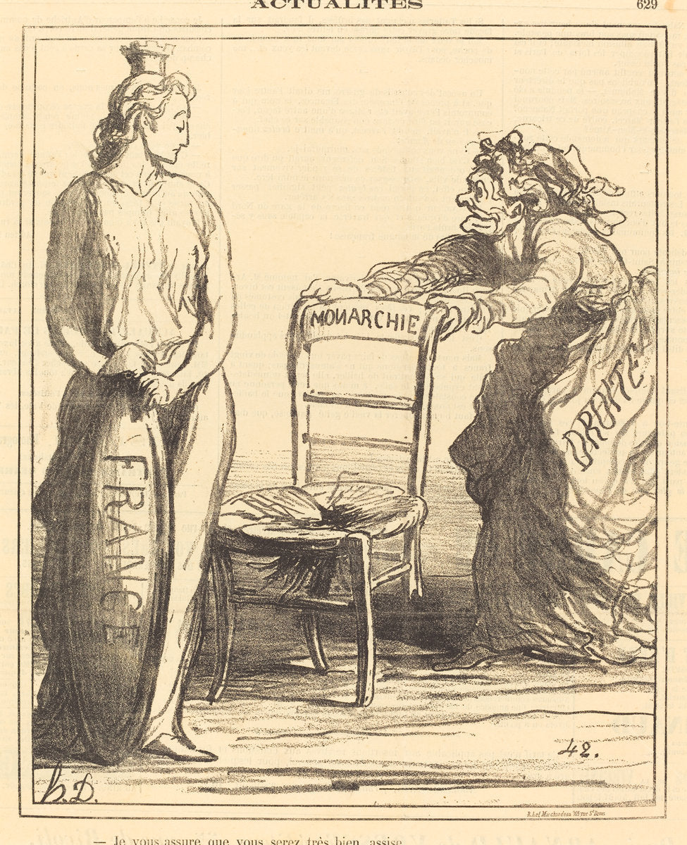 Je vous assure que vous serez très bien assise by Honoré Daumier (French, 1808 - 1879), 16X12"(A3)Poster Print