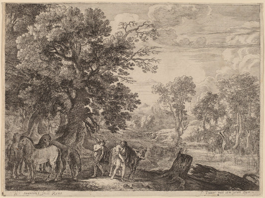 Mercury Silencing Battus by Herman van Swanevelt (Dutch, c. 1600 - 1655), 16X12"(A3)Poster Print