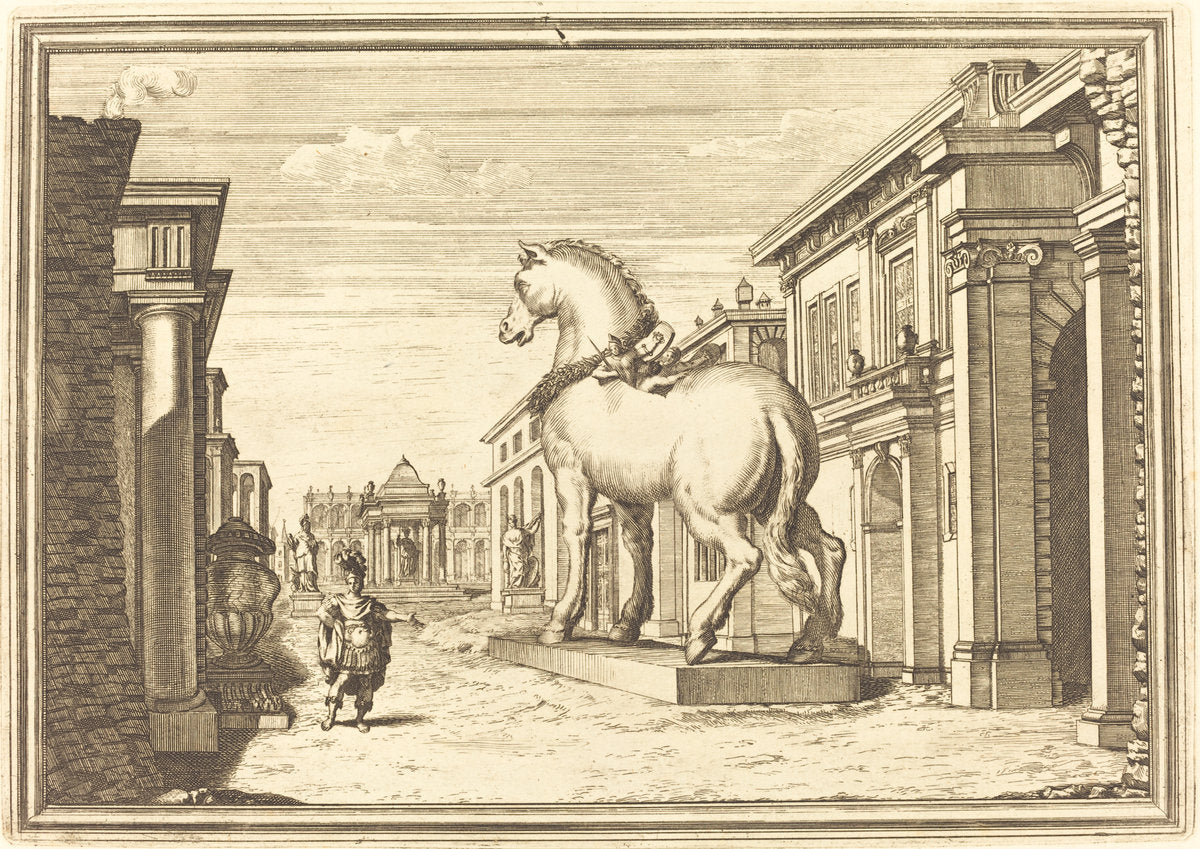 Il Greco in Troia: Plate 2 by Arnold von Westerhout (Flemish, 1651 - 1725), 16X12"(A3)Poster Print