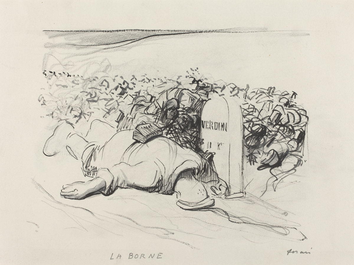 La Borne, Verdun by Jean-Louis Forain (French, 1852 - 1931), 16X12"(A3)Poster Print