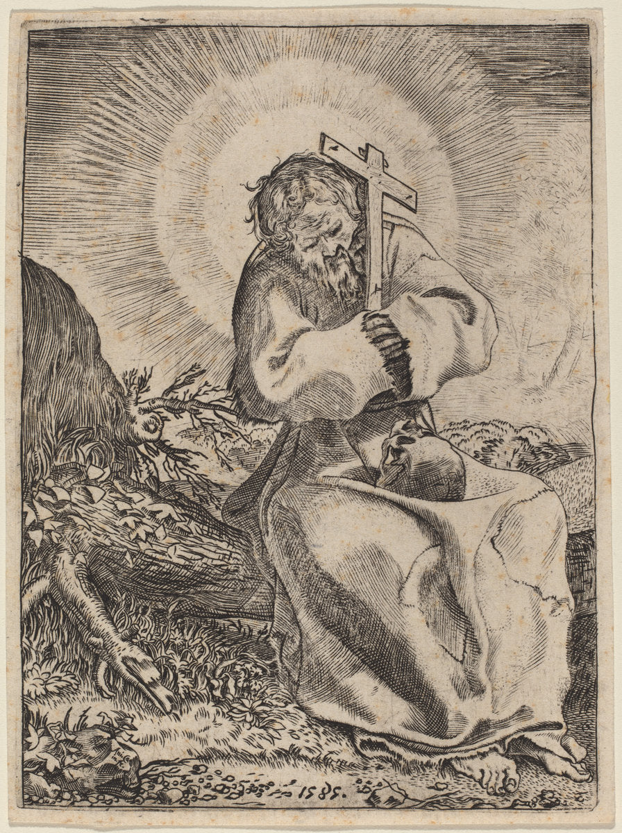 Saint Francis of Assisi by Annibale Carracci (Italian, 1560 - 1609), 16X12"(A3)Poster Print