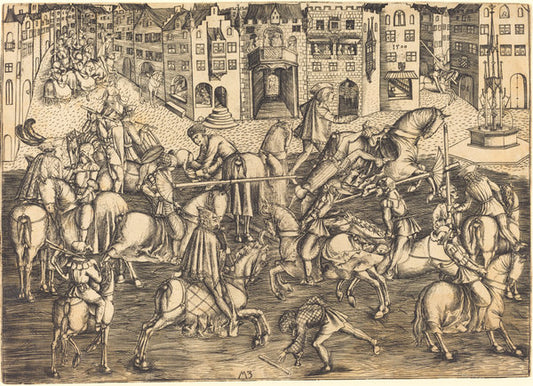 The Tournament by Master MZ (German, active c. 1500), 16X12"(A3)Poster Print