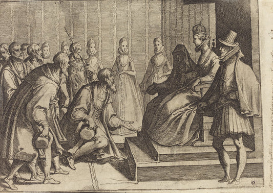 Margaret of Austria Giving Audience to a Nobleman [verso] by Raffaello Schiaminossi (Italian, 1572 - 1622), 16X12"(A3)Poster Print