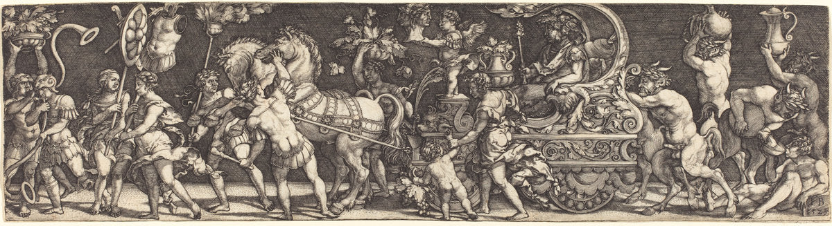 The Triumph of Bacchus by Master IB (German, active c. 1523/1530), 16X12"(A3)Poster Print