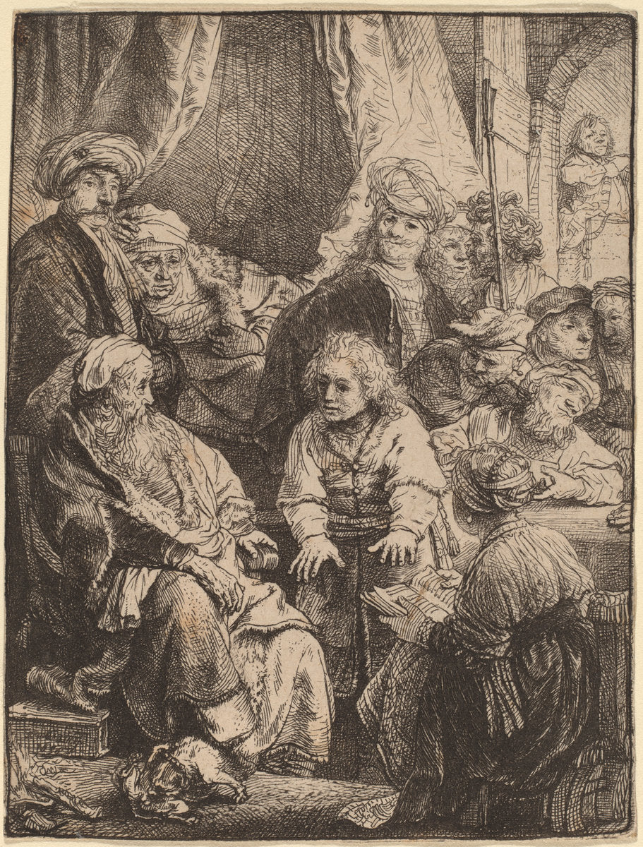 Joseph Telling His Dreams by Rembrandt van Rijn (Dutch, 1606 - 1669), 16X12"(A3)Poster Print