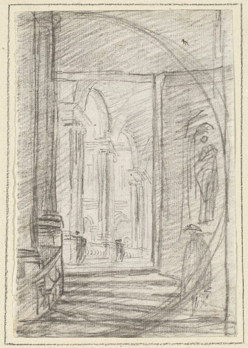 Interior of a Roman Palace by Hubert Robert (French, 1733 - 1808), 16X12"(A3)Poster Print