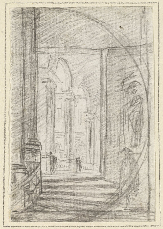 Interior of a Roman Palace by Hubert Robert (French, 1733 - 1808), 16X12"(A3)Poster Print