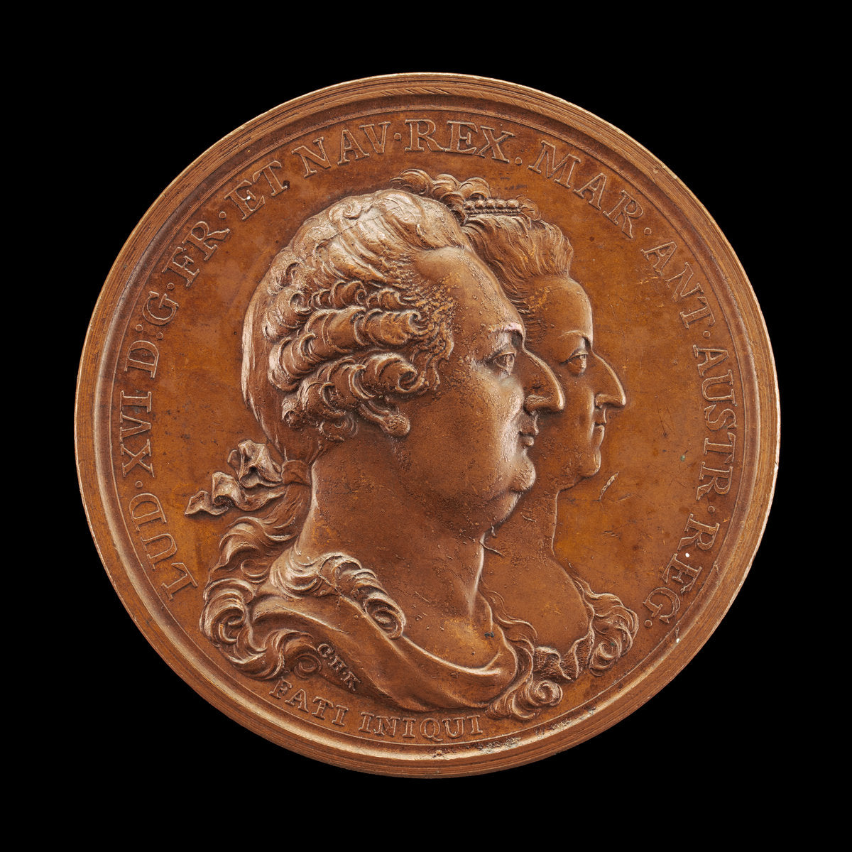 Commemoration of Marie-Antoinette: Louis XVI and Marie-Antoinette [obverse] by Conrad Heinrich Küchler (German, active 1763 - 1821), 16X12"(A3)Poster Print