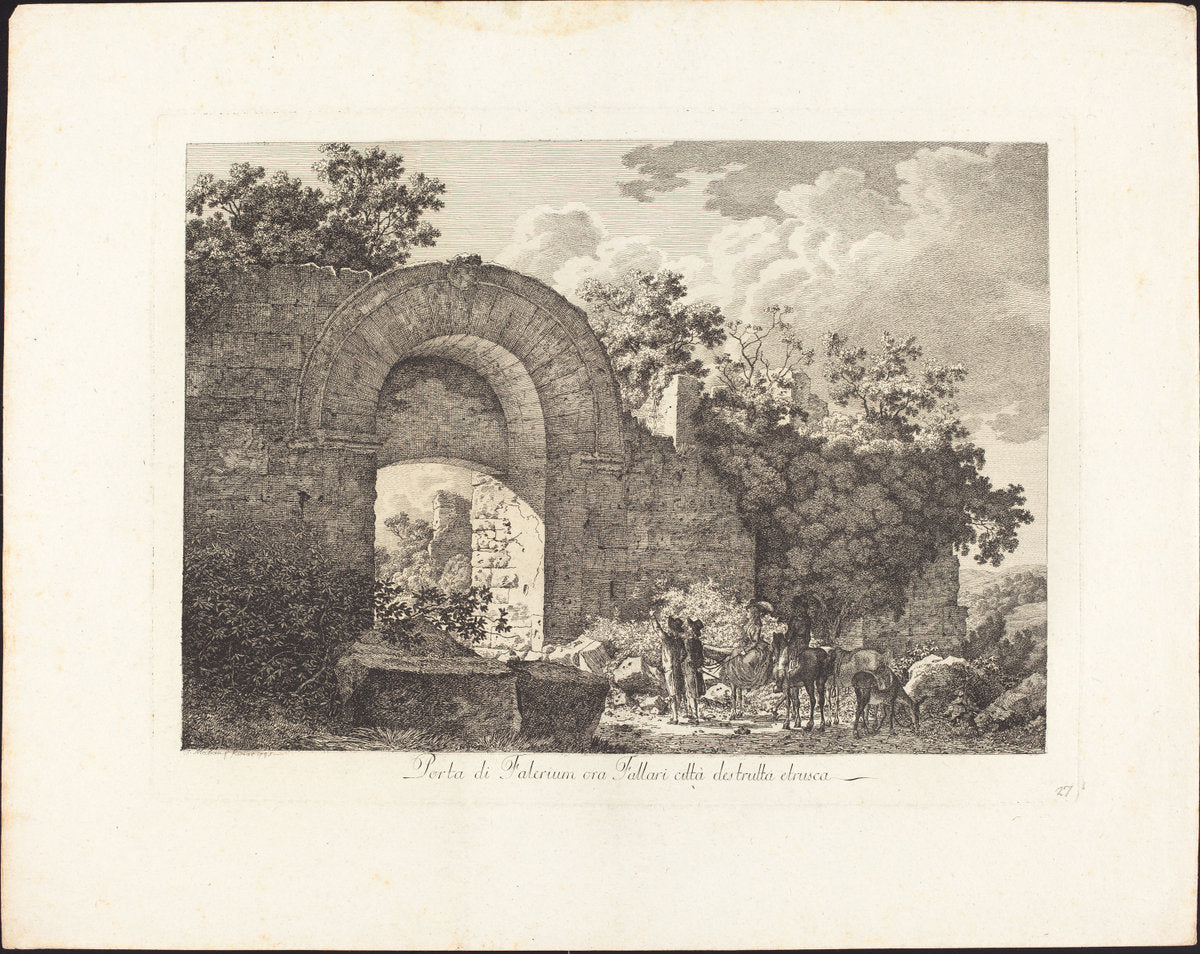 Porta di Falerium ora Fallari città destrutta etrusca by Jacob Wilhelm Mechau (German, 1745 - 1808), 16X12"(A3)Poster Print