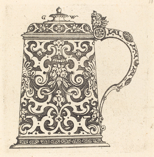Large jug, the handle formed by a snake by Georg Wechter I (German, c. 1526 - 1586), 16X12"(A3)Poster Print