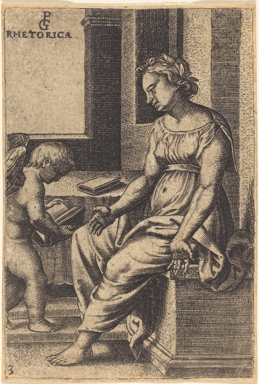 Rhetoric by Georg Pencz (German, c. 1500 - 1550), 16X12"(A3)Poster Print