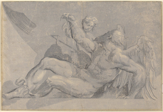Saturn by Guiseppe Nicolo Vicentino after Giovanni Antonio Pordenone (Italian, probably 1484 - 1539), 16X12"(A3)Poster Print
