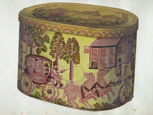 Bandbox Design - Stagecoach by Eleanor Ruelos (American, active c. 1935), 16X12"(A3)Poster Print
