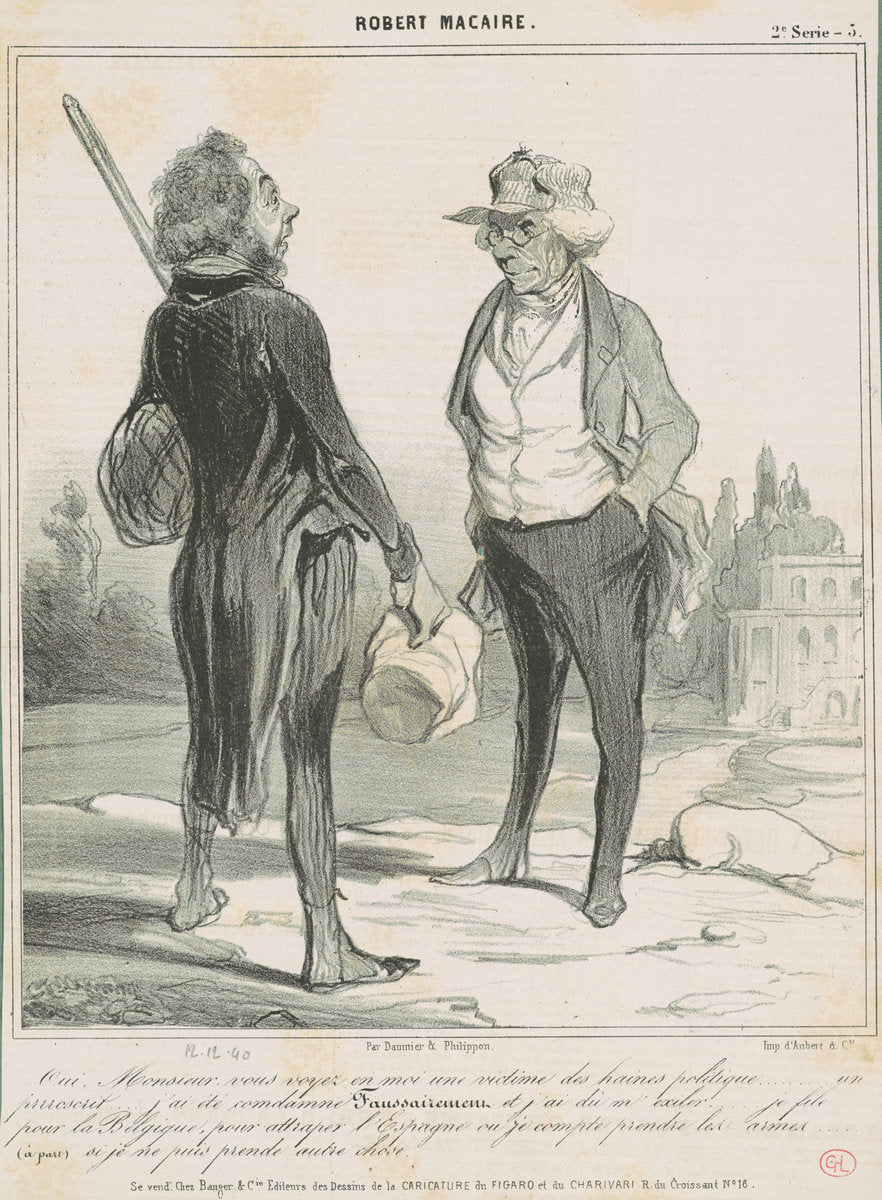 Oui, monsieur, vous voyez en moi une victime by Honoré Daumier (French, 1808 - 1879), 16X12"(A3)Poster Print