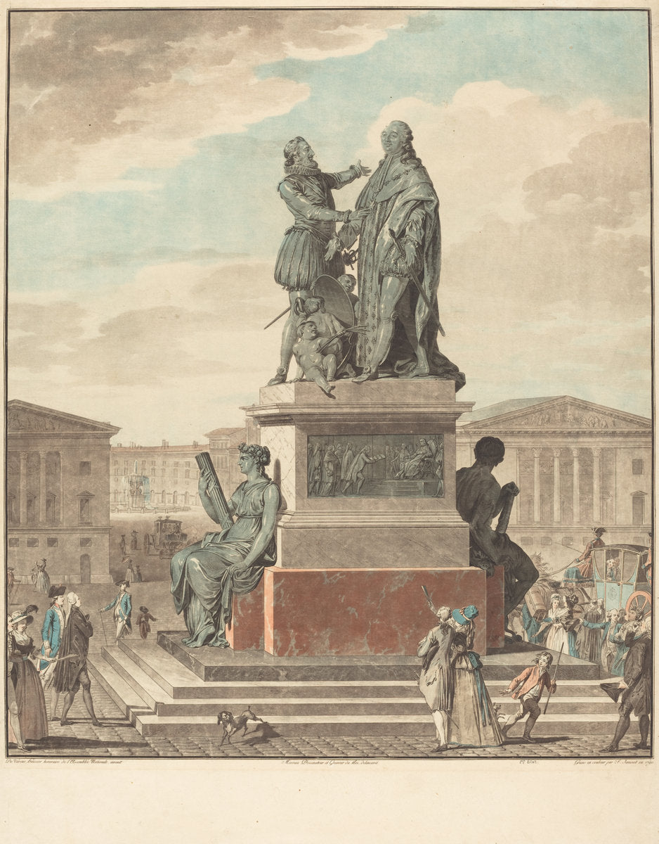 Projet d'un monument a ériger pour le roi by Jean-François Janinet after Jean-Michel Moreau (French, 1752 - 1814), 16X12"(A3)Poster Print