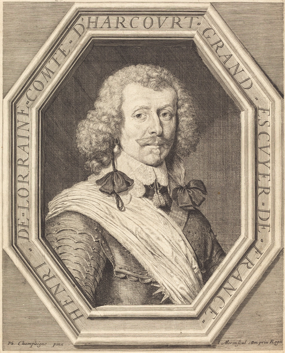 Henri de Lorraine, comte d'Harcourt by Jean Morin after Philippe de Champaigne (French, c. 1600 - 1650), 16X12"(A3)Poster Print